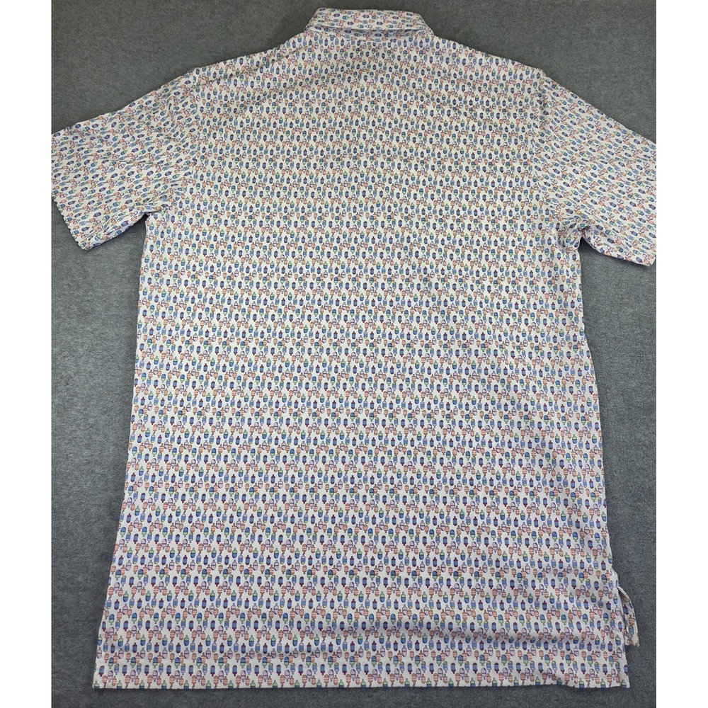 Turtleson Men's Polo Shirt Medium, Multicolor Ice Cream Popsicle Print, Golf Fun - Picture 3 of 7